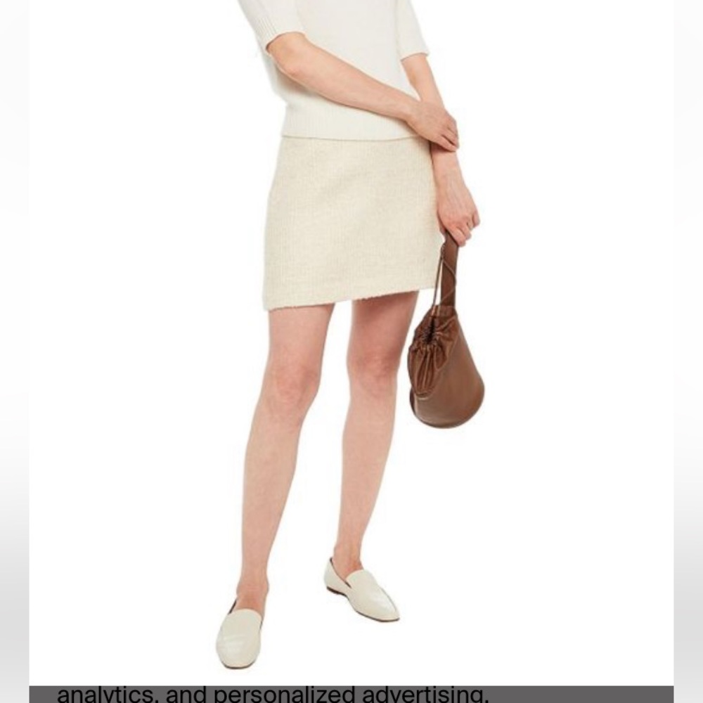 Theory Ivory Cream Boucle Tweed Mini Skirt